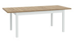 Esstisch Lüttich, in der Farbaaakombi. Secret grey / Valecia oak, Sschrägansicht mit ausgezogener Tischplatte