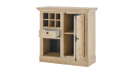 Kommode in Gold Harbour Oak mit Fächern, 1 Tür und 1 Schublade, Ansicht mit offenen Elementen