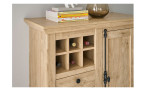 Kommode in Gold Harbour Oak mit Fächern, 1 Tür und 1 Schublade, Detailansicht Ecke
