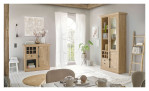 Kommode in Gold Harbour Oak mit Fächern, 1 Tür und 1 Schublade, Ansicht im Milieu