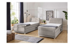 Boxspringbett Paros Bezug Chenille Grau, Liegefläche 100 x 200 cm, Milieuansicht
