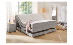 Boxspringbett Paros Bezug Chenille Grau, Liegefläche 100 x 200 cm, Milieuansicht Funktion