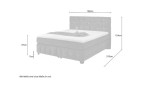 Boxspringbett Xin Max, Skizze mit Maßen