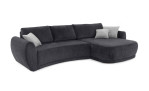 Wohnlandschaft Lissy mit einem Chenillebezug in der Farbe Schwarz