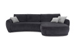 Wohnlandschaft Lissy mit einem Chenillebezug in der Farbe Schwarz, Frontalansicht