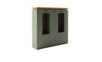 Highboard Marlena in Salbei Grün ohne Beleuchtung und Dekoration