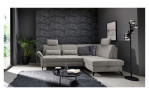 Basis-Ecksofa Westminister in der Farbe Hellgrau in einem Raum stehend