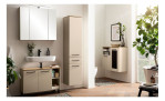 Hochschrank Mailand in creme-beige mit 2 Türen, Ansicht im Milieu
