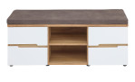Garderobenbank vito Clyde in weiß und Mauvella Oak Nachbildung, inkl. Sitzpolster, mit 2 Türen und 2 Fächern, Draufsicht