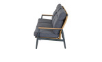 Lounge-Set Roma in grau mit Aluminium Gestell, Ansicht 3-Sitzer seitlich