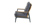 Lounge-Set Roma in grau mit Aluminium Gestell, Ansicht Sessel seitlich