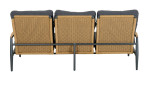 Lounge-Set Roma in grau mit Aluminium Gestell, Ansicht 3-Sitzer von hinten