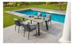Dining-Set Sunrepo, Stühle mit Rope-Geflecht in Anthrazit, Gestell aus Aluminium, Milieu