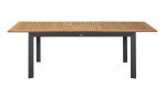 Gartentisch Unicamo mit Tischplatte aus Teakholz und Gestell aus Aluminium in Anthrazit, seitlich ausgezogen