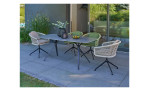 Gartenstuhl Riverton mit Seilbespannung in Grün und Alugestell in Beige, Milieu