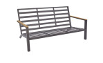Lounge-Set Abuja mit Gestell in Anthrazit und dunkelgrauen Sitzauflagen, 3er-Sofa ohne Auflagen