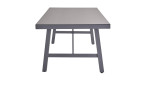 Dining-Set Grado 6-tlg. in grau, Tischplatte aus 3D-Glas und Gestell aus Aluminium, Ansicht Tisch